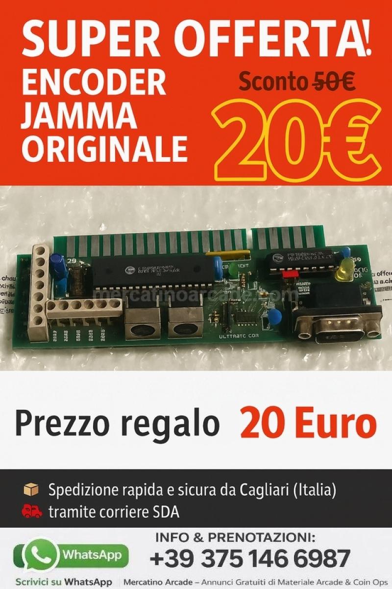 SUPER OFFERTA! 20 EURO ENCODER JPAC ULTIMARC ORIGINALE JAMMA CONVERTITORE PC COMPUTER ARCADE