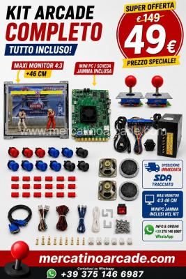 SUPER OFFERTA Kit Arcade Completo 49€ - Monitor 4:3, Joystick, Pulsanti, Scheda - Spedizione Inclusa
