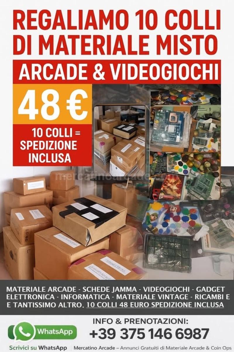 IN REGALO: SGOMBERO 10 COLLI DI MATERIALE ARCADE VIDEOGIOCHI DISMESSO
