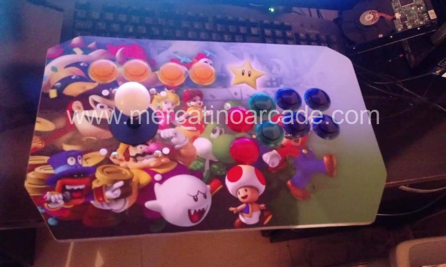 Plancia Arcade Stick USB – Grafica Super Mario, 8 Pulsanti e minicomputer Dual core , 20 emulatori